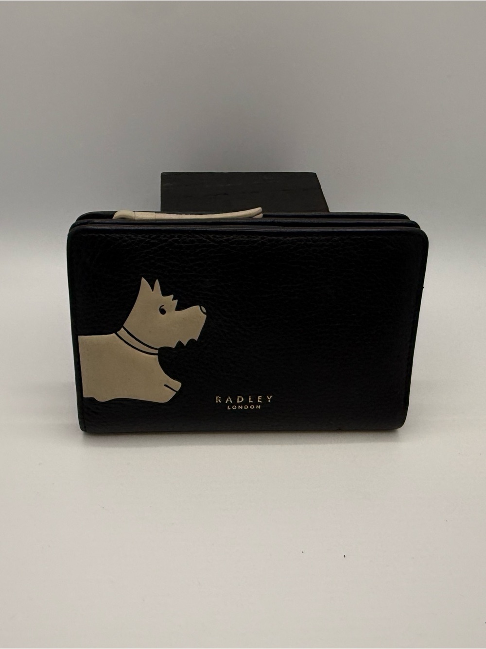 Radley London Medium Scottie Dog Leather Wallet Black & Cream Bifold Zip Coin - Picture 6 of 6